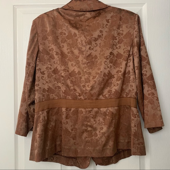 Lane Bryant Brown Jacquard Jacket size 16 - Picture 3 of 4